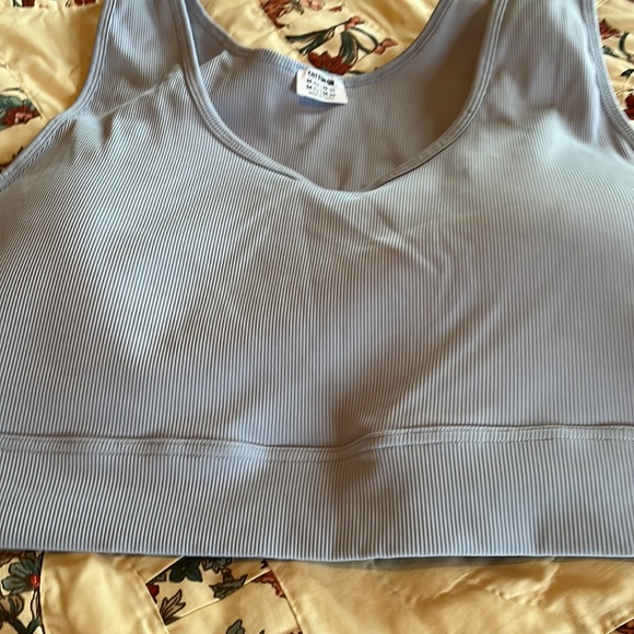 Women’s size 22 curve active rib crop tank blue - Picture 3 of 4